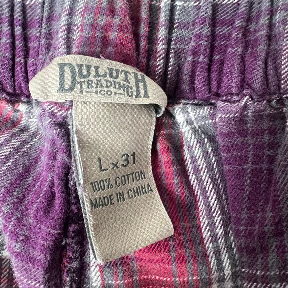 Duluth Trading Co. Men's Plaid Cargo Lounge Pajama Pants Drawstring Sz L x 31 - Picture 9 of 11